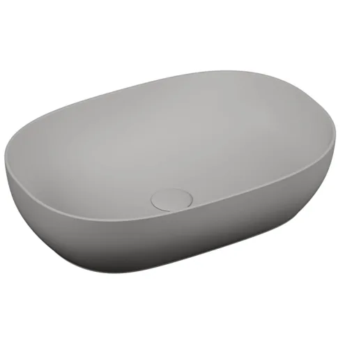 VitrA Outline gri oval çanak lavabo 60×40 cm mat taş