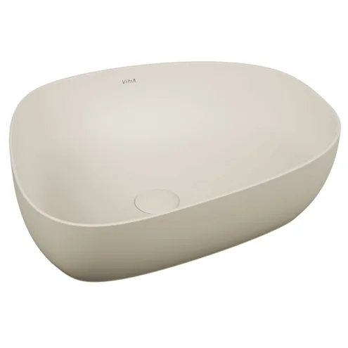 VitrA Outline kum beji Pebble çanak lavabo 55×43 cm mat