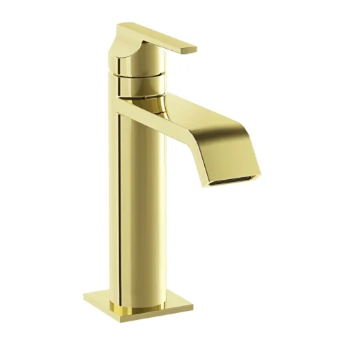 VitrA Suit soft altın lavabo bataryası, üstten görünüm