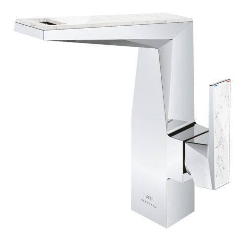 GROHE Allure Brilliant Private Collection White Attica Caesarstone kumandalı lavabo bataryası L boy krom, 24408000