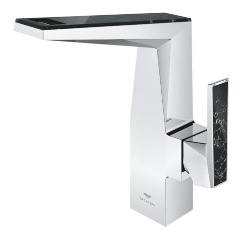 GROHE Allure Brilliant Private Collection Vanilla Noir Caesarstone kumandalı lavabo bataryası L boy krom, 24414000