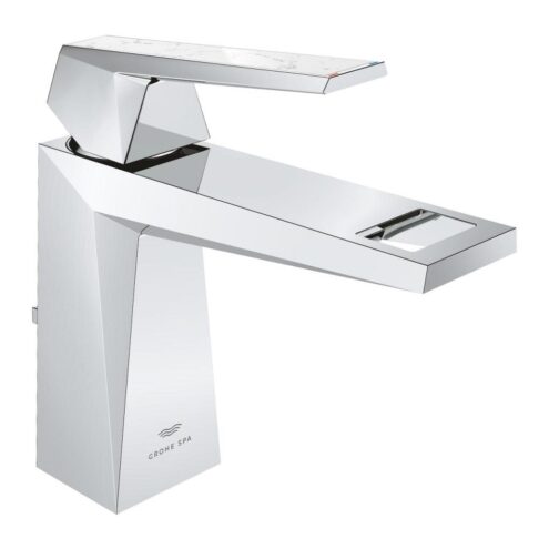 GROHE Allure Brilliant Private Collection White Attica Caesarstone kumandalı lavabo bataryası M boy krom, 24398000