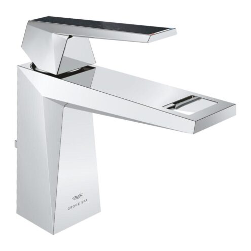 GROHE Allure Brilliant Private Collection Vanilla Noir Caesarstone kumandalı lavabo bataryası M boy krom, 24399000