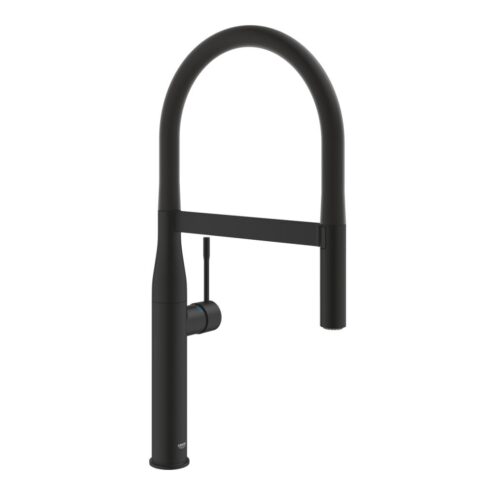 GROHE Essence Professional çekilebilir spiralli 2 akışlı eviye bataryası Phantom Black, 30503KF0