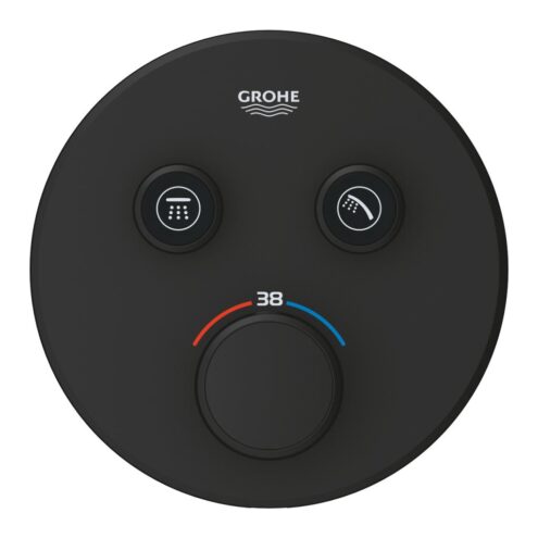 GROHE Grohtherm SmartControl çift yönlü ankastre termostatik duş bataryası Phantom Black, 29507KF0
