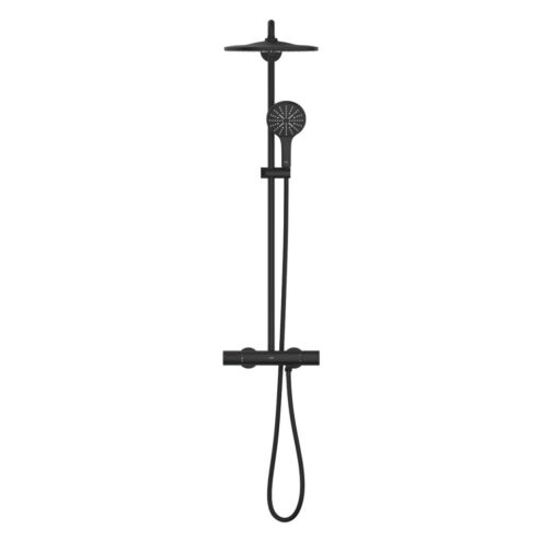 GROHE Rainshower SmartActive 310 duvara monte termostatik bataryalı duş sistemi Phantom Black, 22119KF0