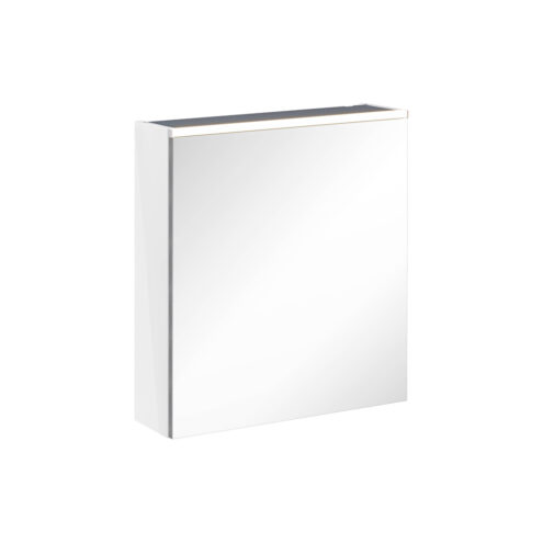 VitrA Beyaz Core Aynalı Banyo Dolabı, 60 Cm, Aydınlatmalı, Sol Parlak MDF Üzeri PET Kaplama