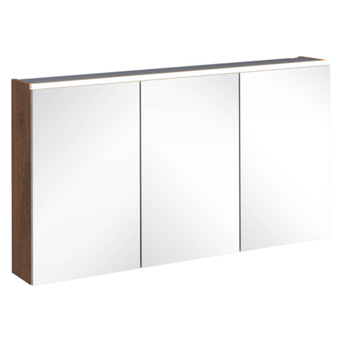 VitrA Ceviz Core Aynalı Banyo Dolabı 120 Cm, Aydınlatmalı MDF Üzeri Melamin Kaplama