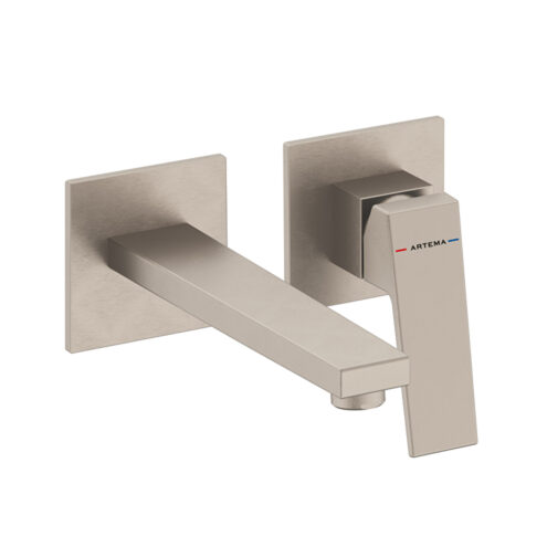 Artema Minimax Square Fırçalı Nikel Uzun Ankastre Lavabo Bataryası
