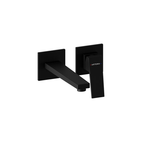 Artema Minimax Square Mat Siyah Uzun Ankastre Lavabo Bataryası