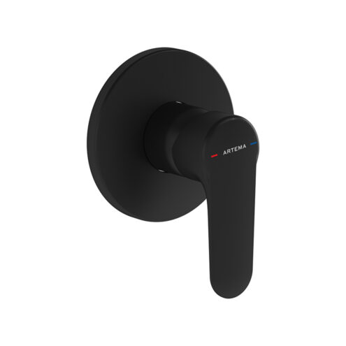 Artema Root Round Mat Siyah Ankastre Duş Bataryası