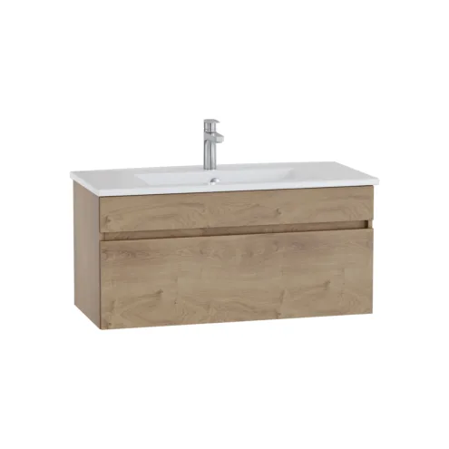 VitrA 100 cm Soft Altın Lavabo Dolabı Tek Armatür Delikli Bir Çekmeceli – 69779
