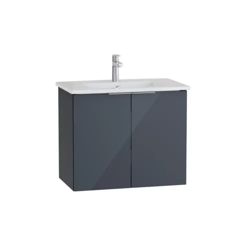 VitrA 80 cm Antrasit Lavabo Dolabı Tek Armatür Delikli İki Kapaklı – 69720