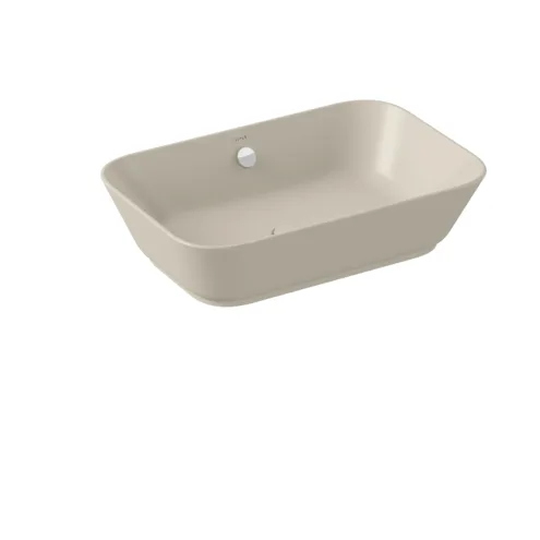 VitrA Geo Kum Beji Çanak Lavabo, Dikdörtgen, 60×39 cm Armatür Deliksiz, Su Taşma Deliksiz, Mat – 7425B022-0016