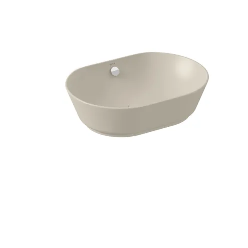 VitrA Geo Kum Beji Çanak Lavabo, Oval, 55×40 cm Armatür Deliksiz, Su Taşma Deliksiz, Mat – 7427B022-0016