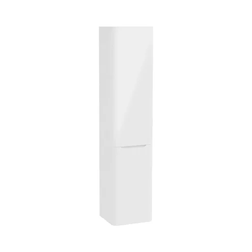 VitrA Integra Round Beyaz Boy Dolabı, 40 cm, Iki Kapaklı, Çamaşır Sepetli Parlak, Sol MDF Üzeri PET (termoform) Kaplama – 70077
