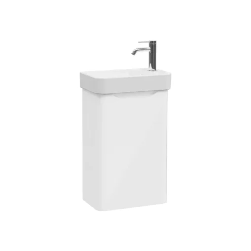VitrA Integra Round Beyaz Lavabo Dolabı, 45 cm, Bir Kapaklı, Dar, Tek Armatür Delikli Parlak, Sağ – 69834