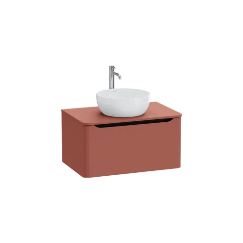 VitrA Integra Round Krom Lavabo Dolabı, 80 Cm, Bir Çekmeceli, Çanak Lavabo Uyumlu, Tezgahlı, Armatür Deliksiz – 70045 – 70045