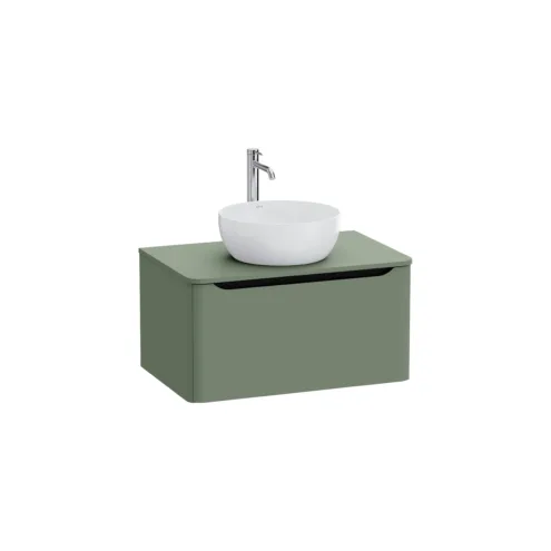 VitrA Integra Round Krom Lavabo Dolabı, 80 Cm, Bir Çekmeceli, Çanak Lavabo Uyumlu, Tezgahlı, Armatür Deliksiz – 70046 – 70046