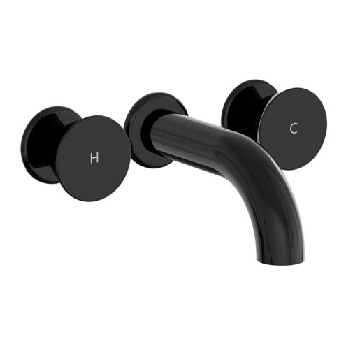 VitrA Liquid Parlak Siyah Ankastre Lavabo Bataryası (kısa)