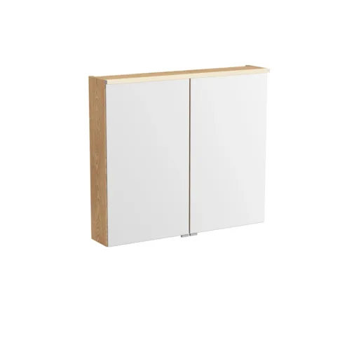 VitrA Metropole Edge Açık Meşe Aynalı Banyo Dolabı, 80 cm, Aydınlatmalı – 67146