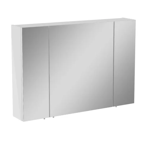 VitrA Mia Beyaz Asimetrik Aynalı Banyo Dolabı, 100 cm, Üç Kapaklı Parlak – 67751