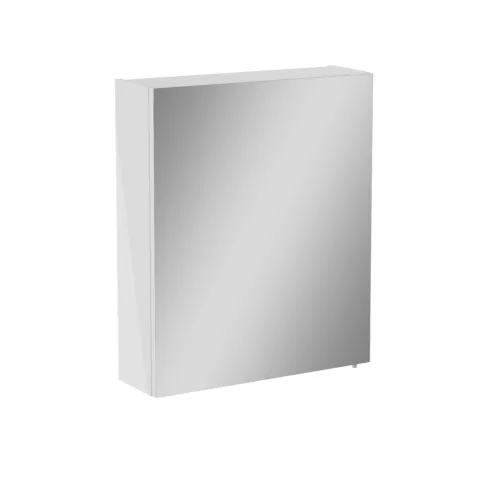 VitrA Mia Beyaz Asimetrik Aynalı Banyo Dolabı, 60 cm, Bir Kapaklı Parlak, Sol – 67709
