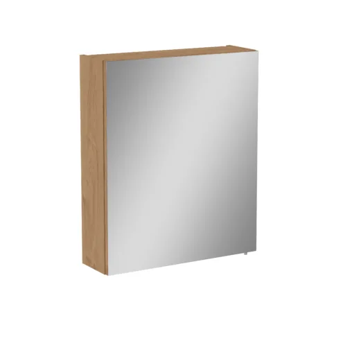VitrA Mia Soft Altın Asimetrik Aynalı Banyo Dolabı, 60 cm, Bir Kapaklı Altın Meşe, Sol – 67711