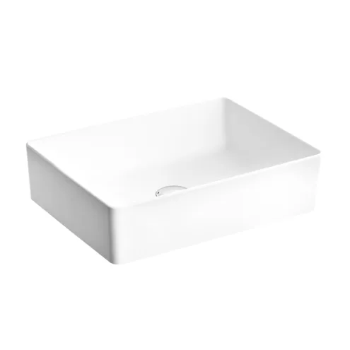 VitrA Nuo Beyaz Çanak Lavabo, Dikdörtgen, Kompakt, 50×38 cm Armatür Deliksiz, Su Taşma Deliksiz – 7436B003-0016