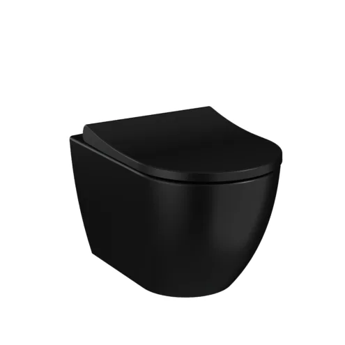 VitrA S60 Mat Siyah Asma Klozet, SmoothFlush, 54 cm – 7510B083-0090