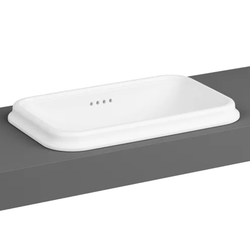 VitrA Valarte Beyaz Tezgahüstü Lavabo, Dikdörtgen, 60×37 cm – 7800B403-0012